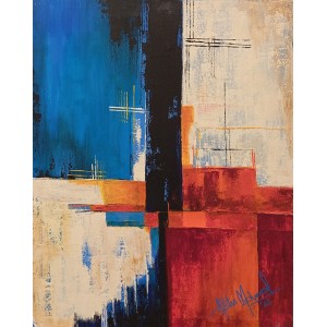 Aisha Mahmood, 18 x 24 Inch, Acrylic on Canvas, Abstract Painting, AC-AIMD-094